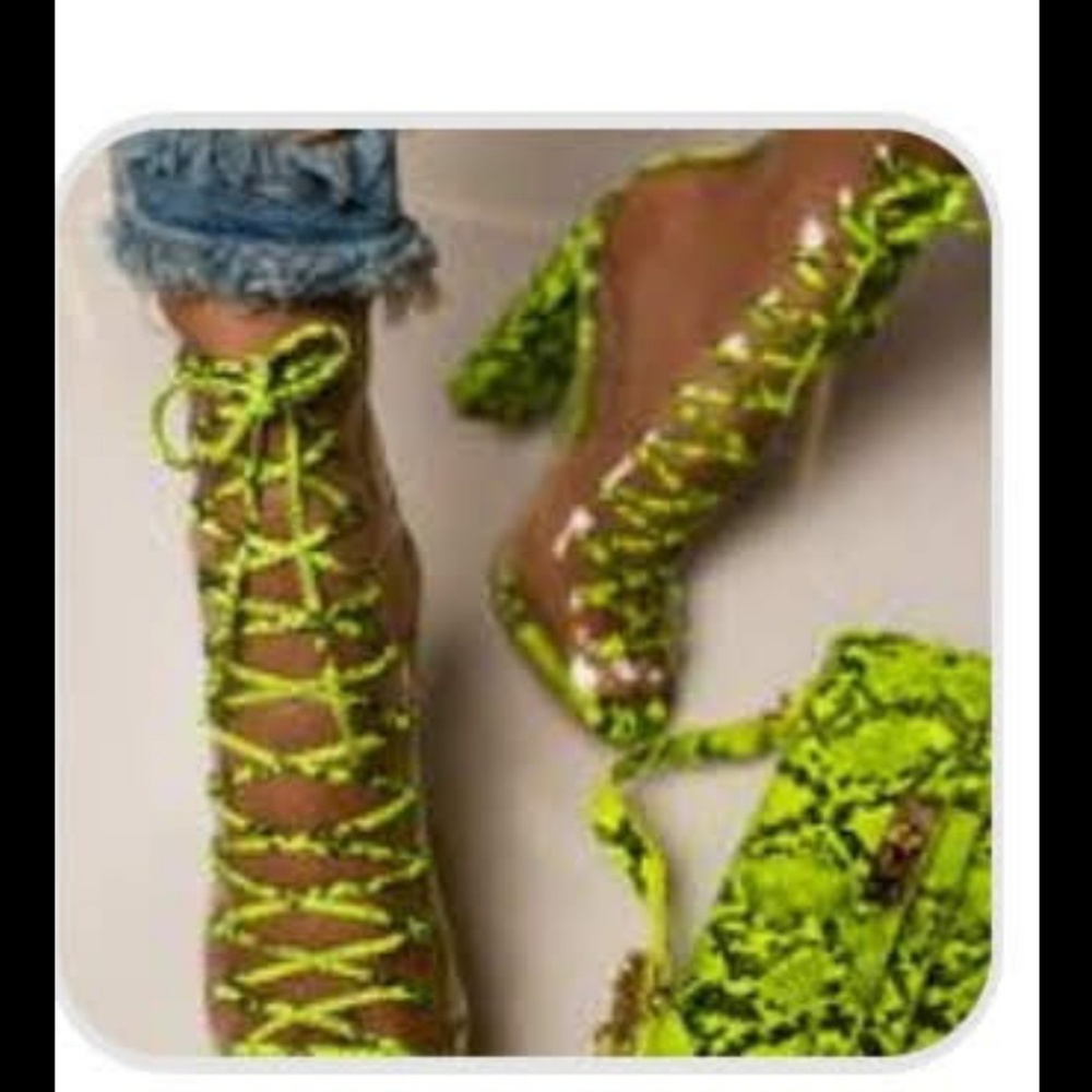 Clear & neon snakeskin